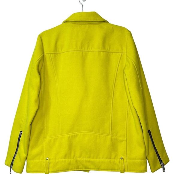 Avec Les Filles Long Sleeve Zip Double Face Biker Jacket Yellow Women's Large - Picture 10 of 12
